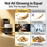 Auragin Korean Red Ginseng 27g side view with ingredients list