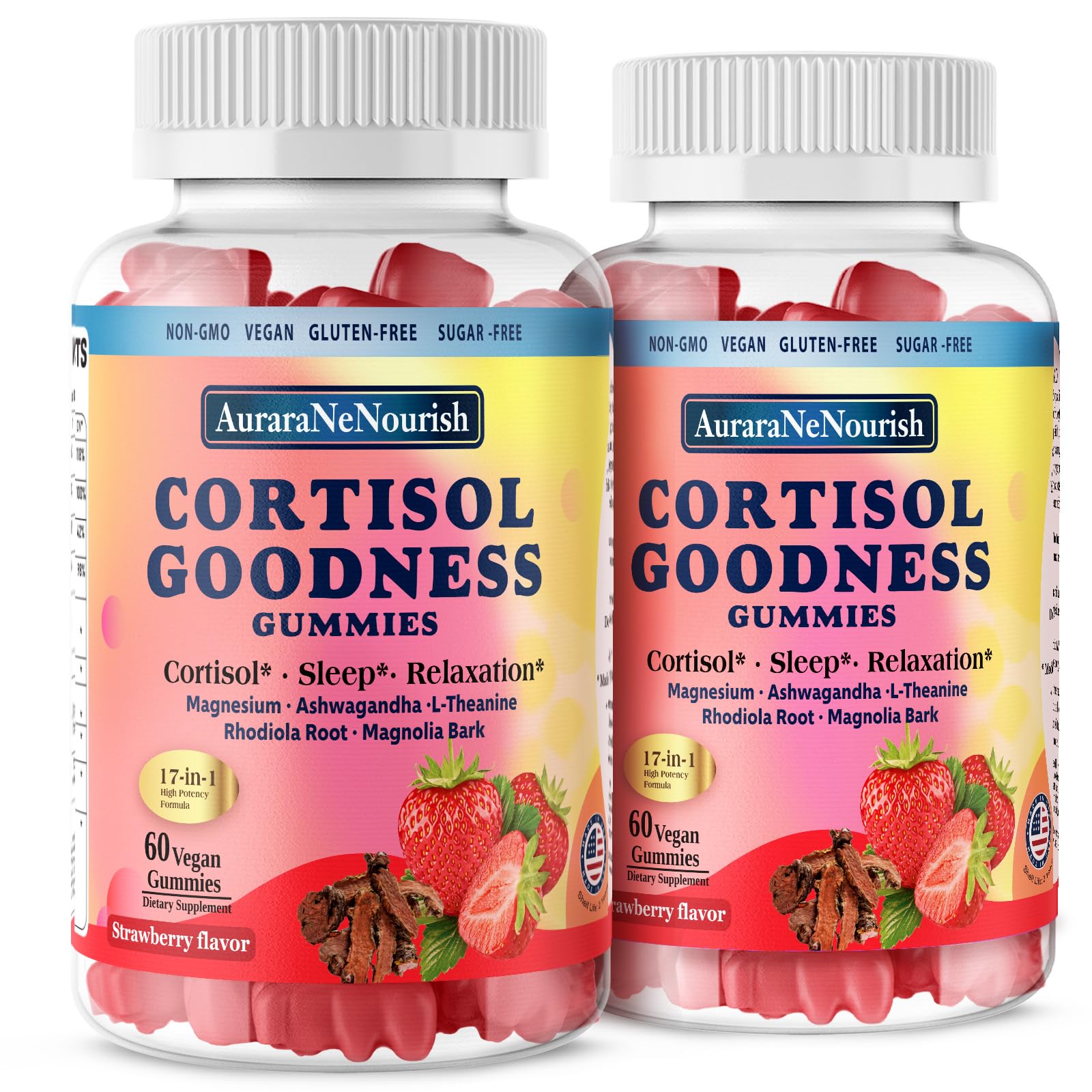 AuraraNeNourish Cortisol Supplements front view of packaging