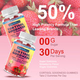 AuraraNeNourish Cortisol Supplements gummies with fresh strawberries