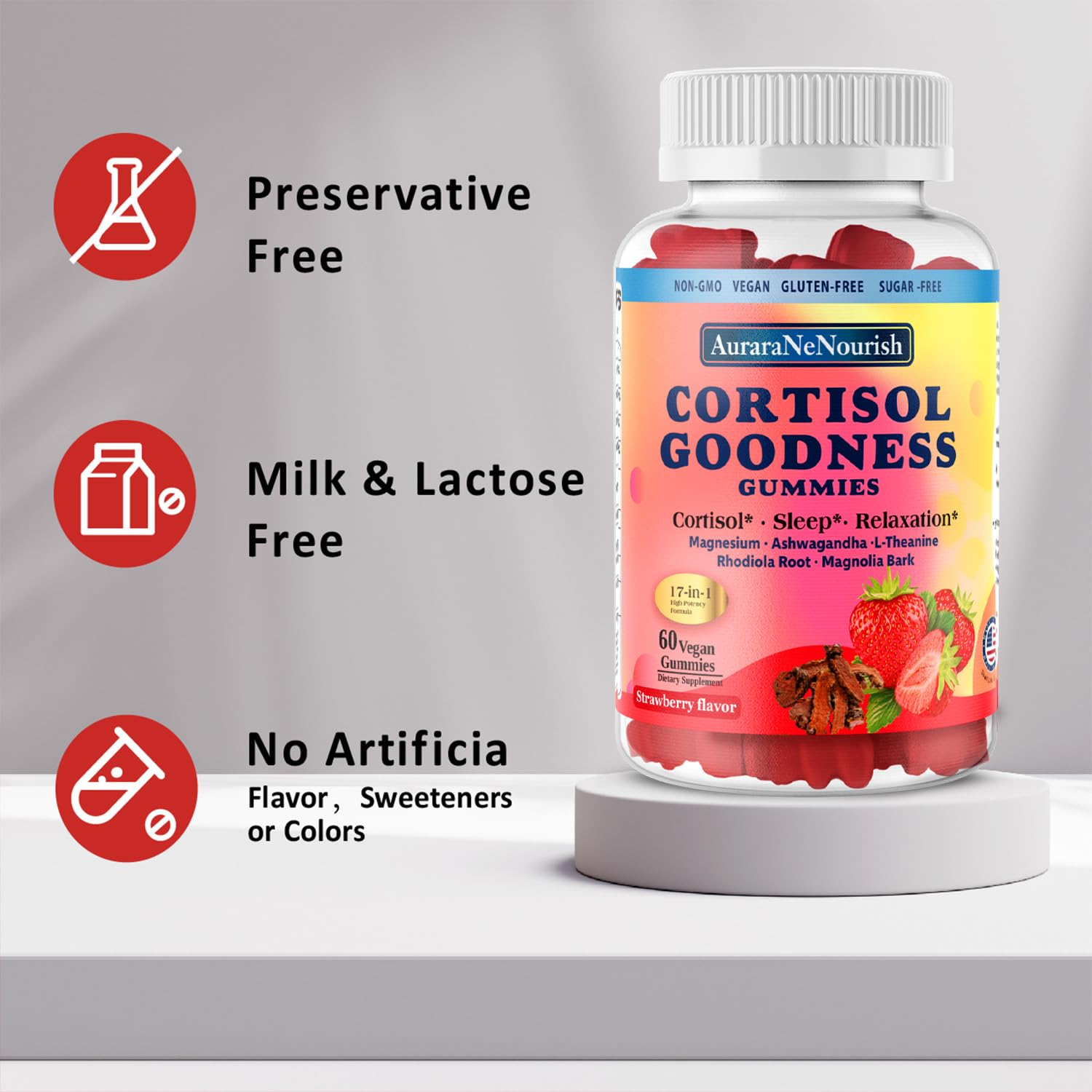 AuraraNeNourish Cortisol Supplements nutritional information