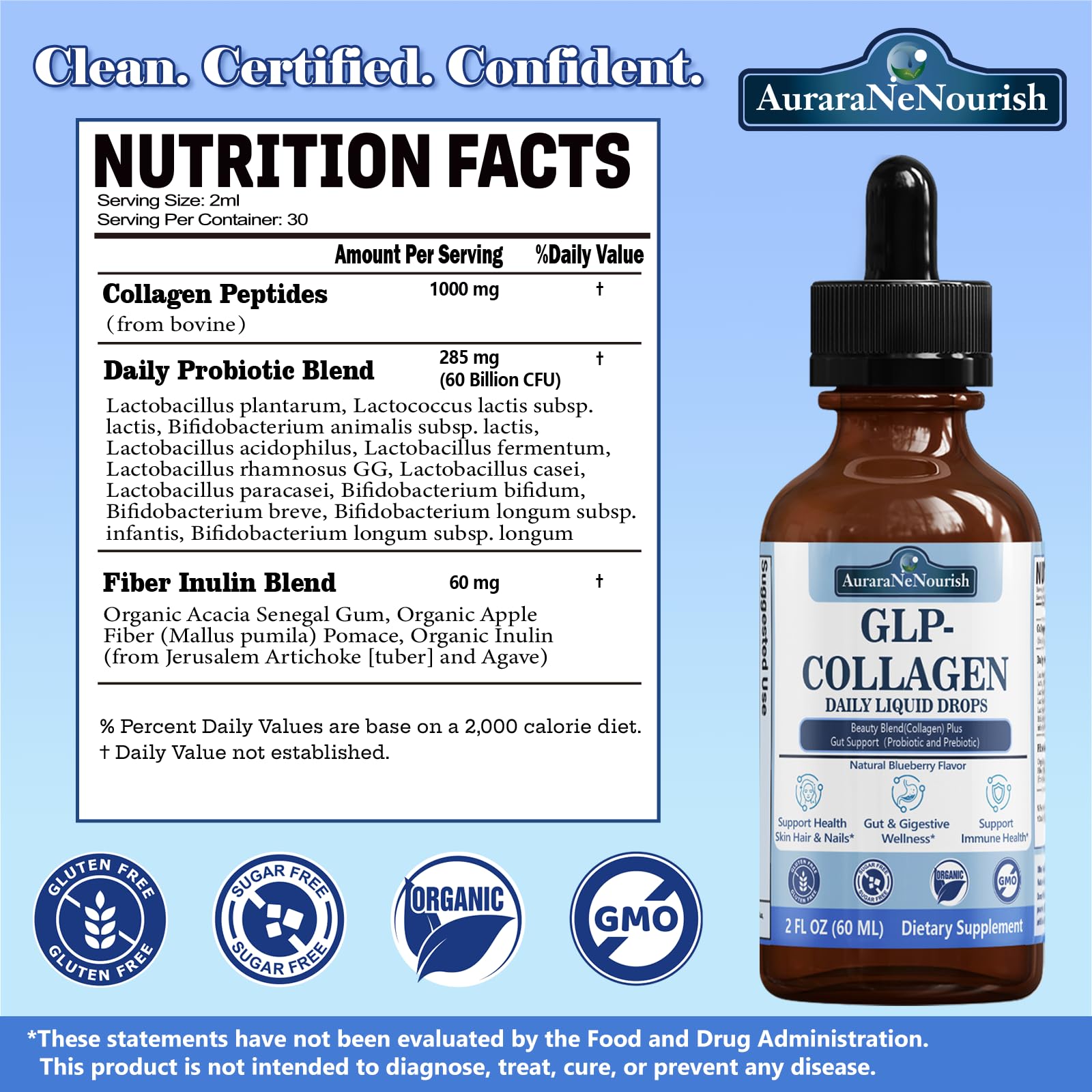 AuraraNeNourish Liquid Collagen with fresh fruits