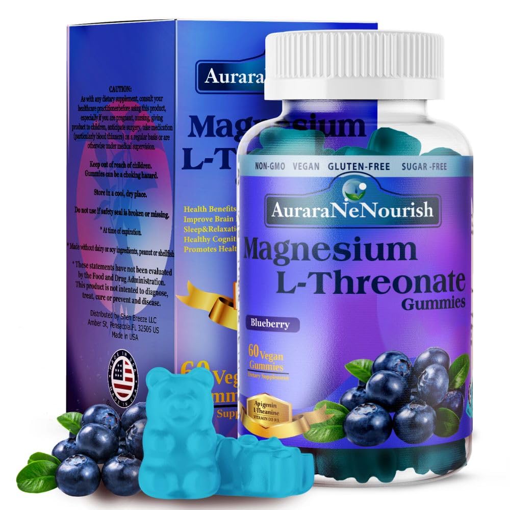 AuraraNeNourish Magnesium L-Threonate Gummies front view