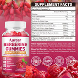 Aurear Berberine Gummies side view showing nutritional information