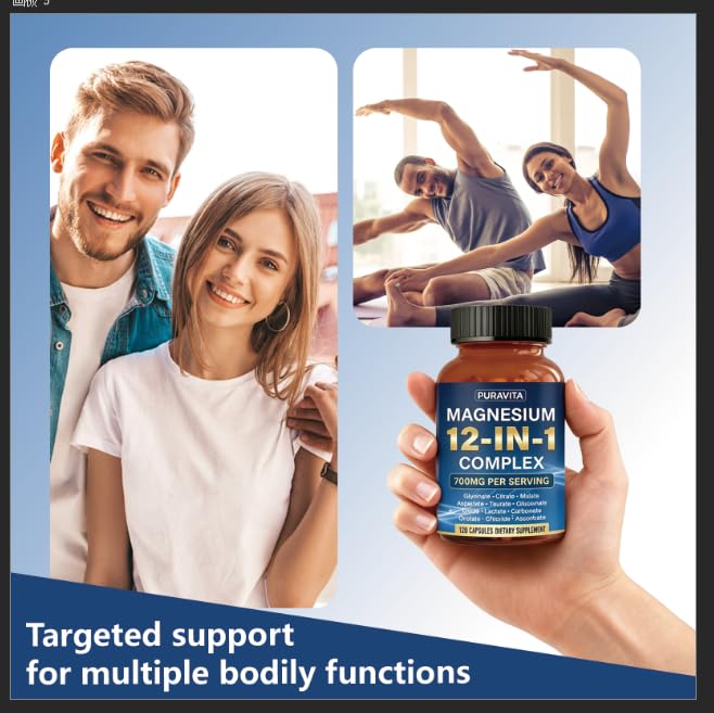 aurevia support Magnesium Complex on a table with a glass of water