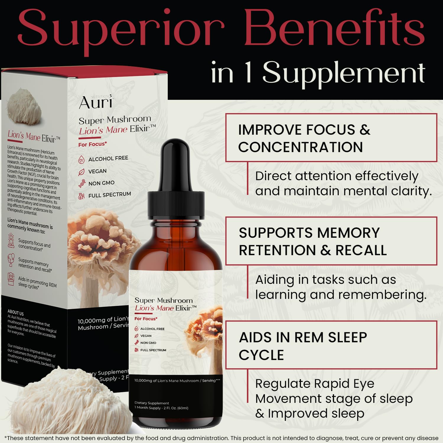 Auri Lion's Mane Mushroom Elixir in a lifestyle setting