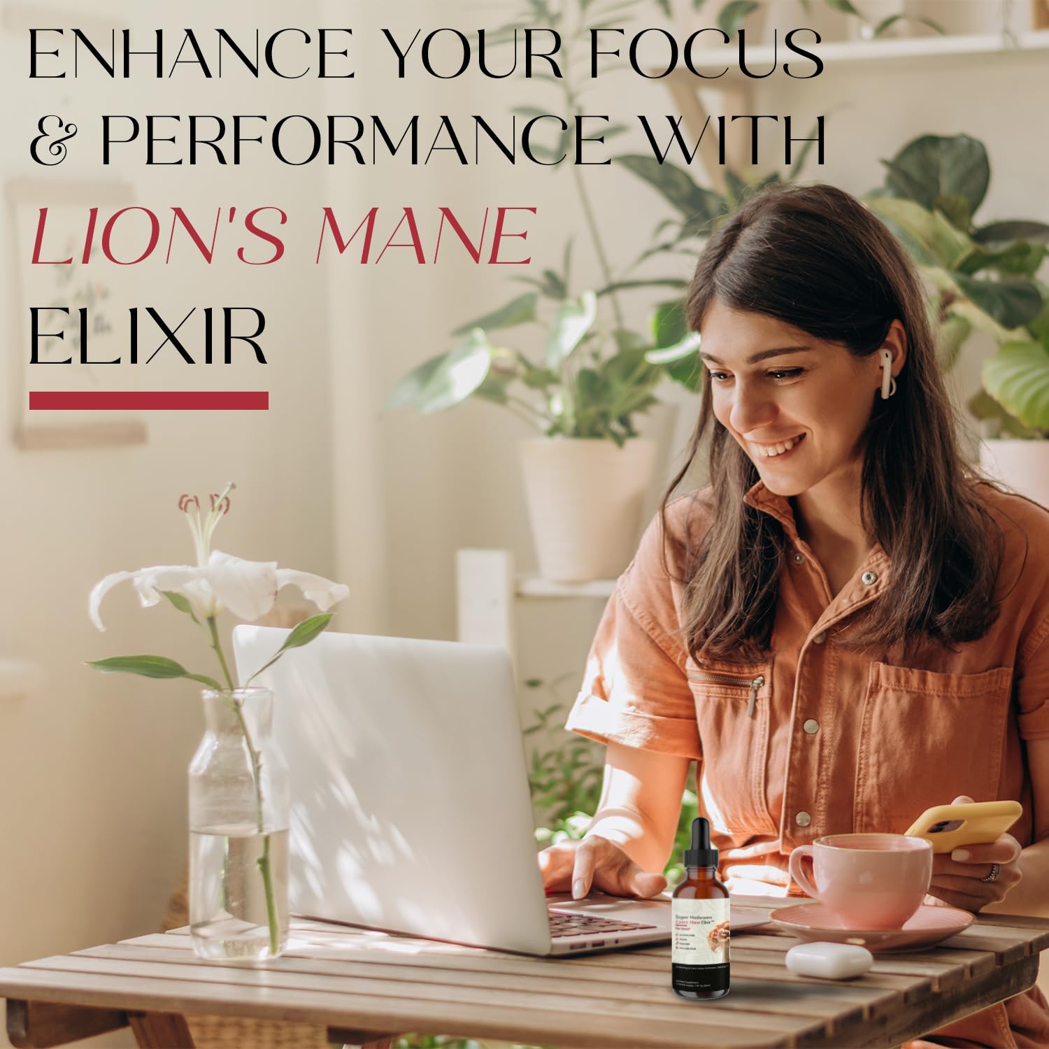 Auri Lion's Mane Mushroom Elixir packaging dimensions