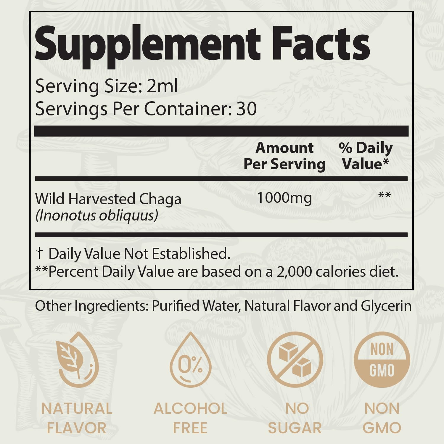 Auri Super Chaga Elixir with a glass of water