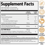 Auri Super Mushroom Gummies back view of packaging