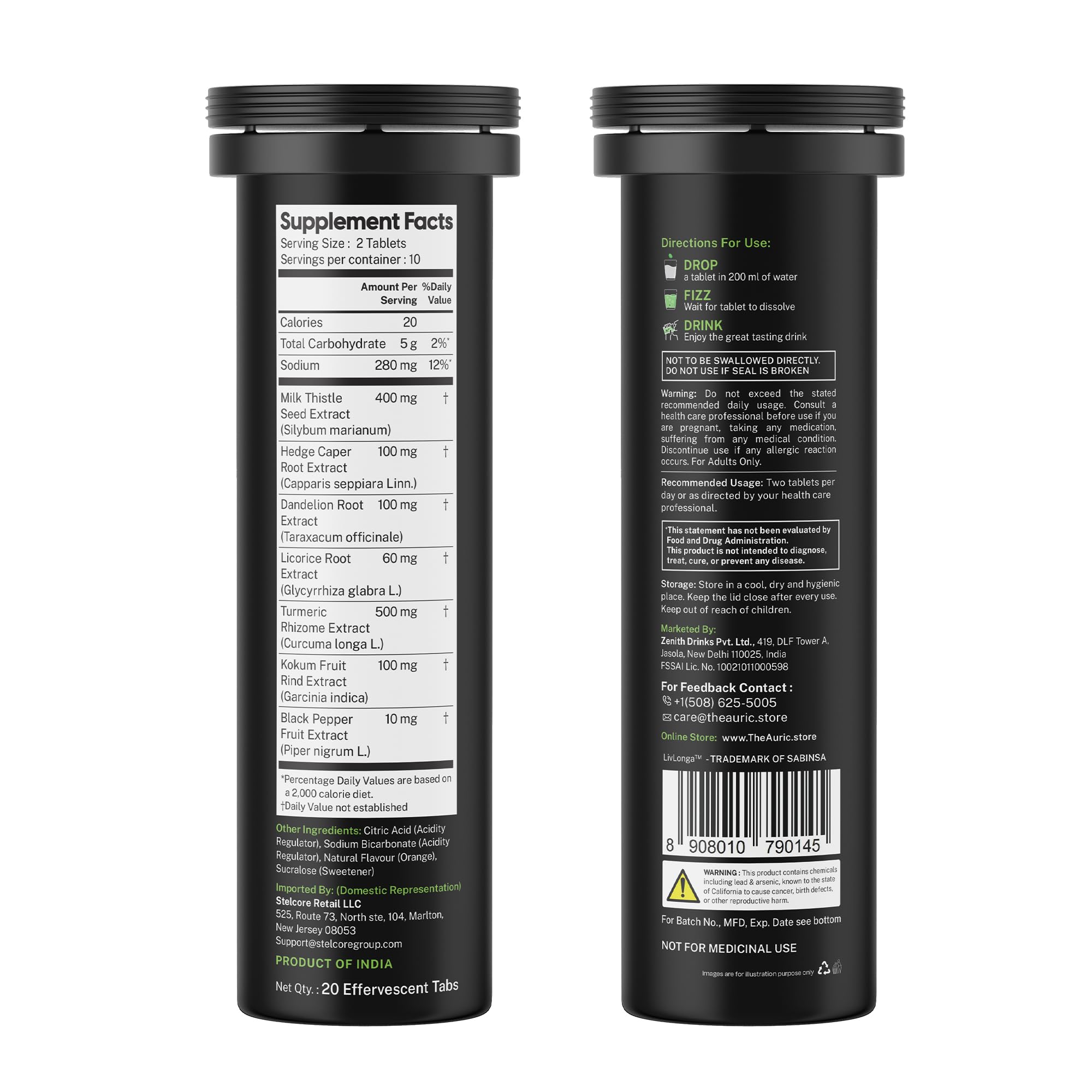 Auric Milk Thistle Herbal Supplement 150g with measuring spoon
