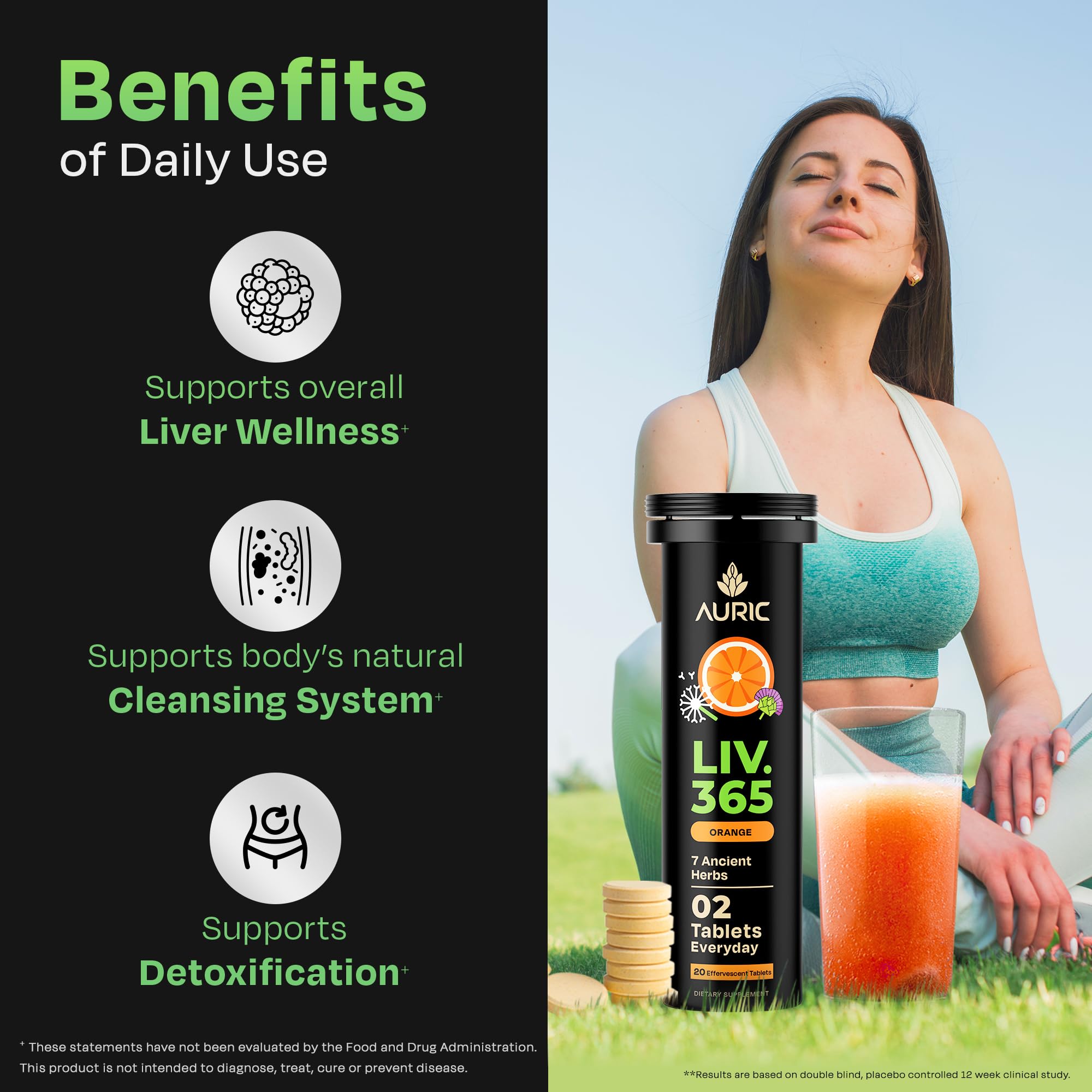 Auric Milk Thistle Herbal Supplement tablets close-up