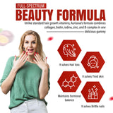 Aurisova Hair Skin Nails Gummies with a measuring spoon