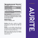 Aurite Saffron Extract 30mg Capsules side view with label