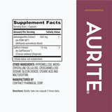 Aurite Saffron with Ashwagandha 30mg side view of bottle