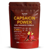 Aurivita Natural Capsaicin Softgels 240 capsules front view