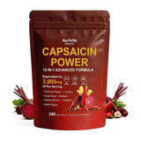 Aurivita Natural Capsaicin Softgels 240 count front view
