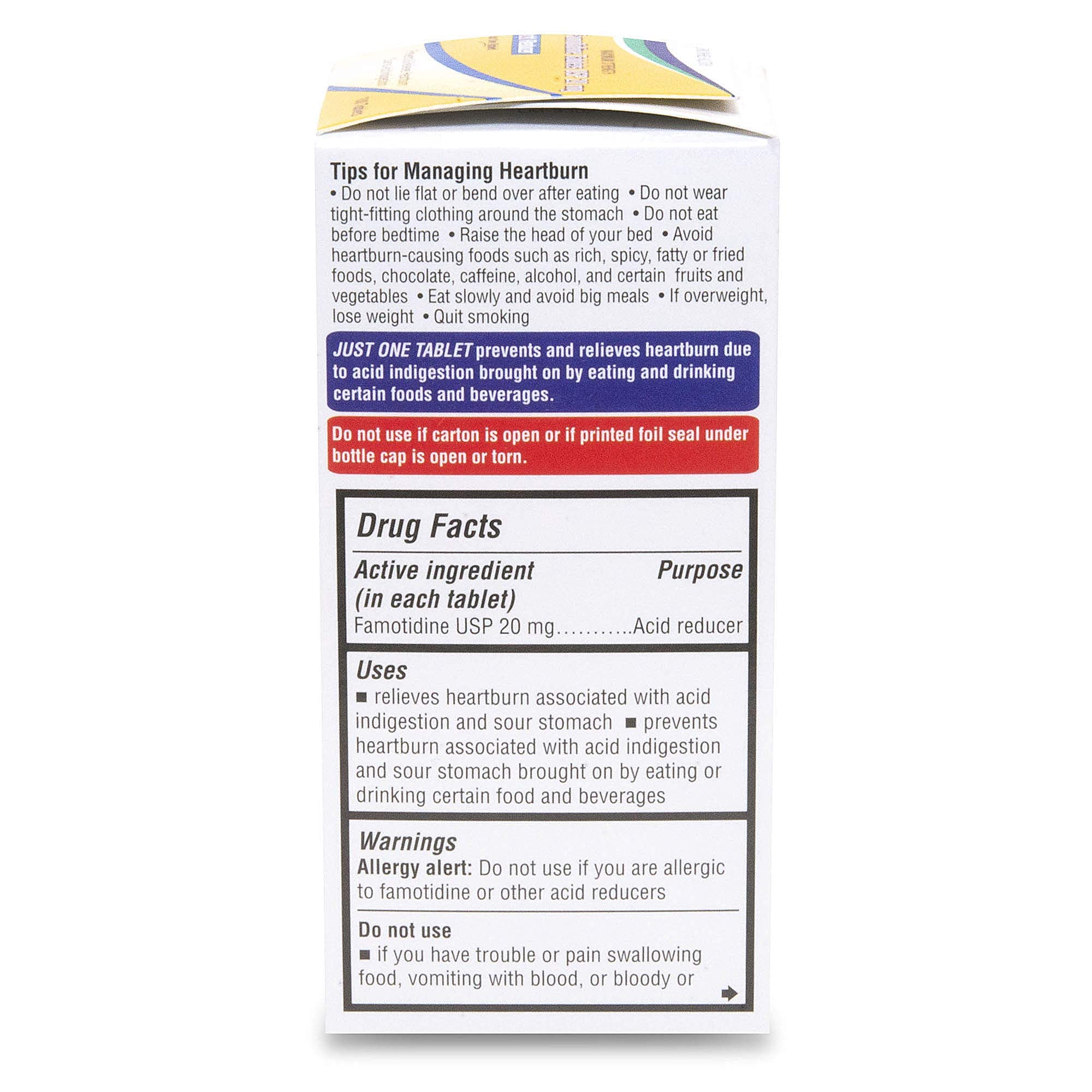 Aurohealth Famotidine ingredients list close-up