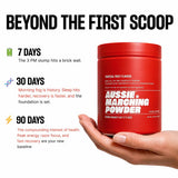 Aussie Marching Powder Complete Anti Aging Supplement alongside fresh fruit