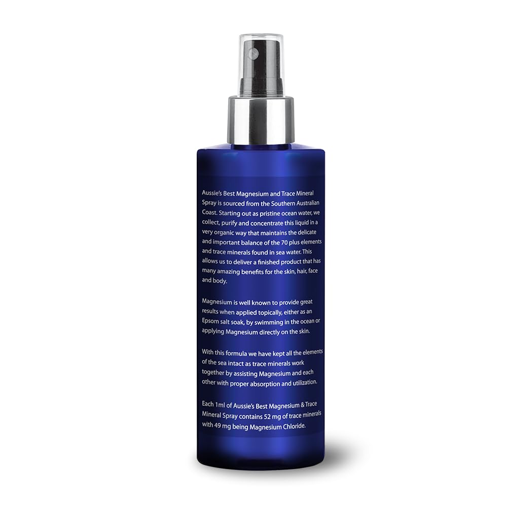 Aussie Trace Minerals Liquid Supplement side view showing bottle design