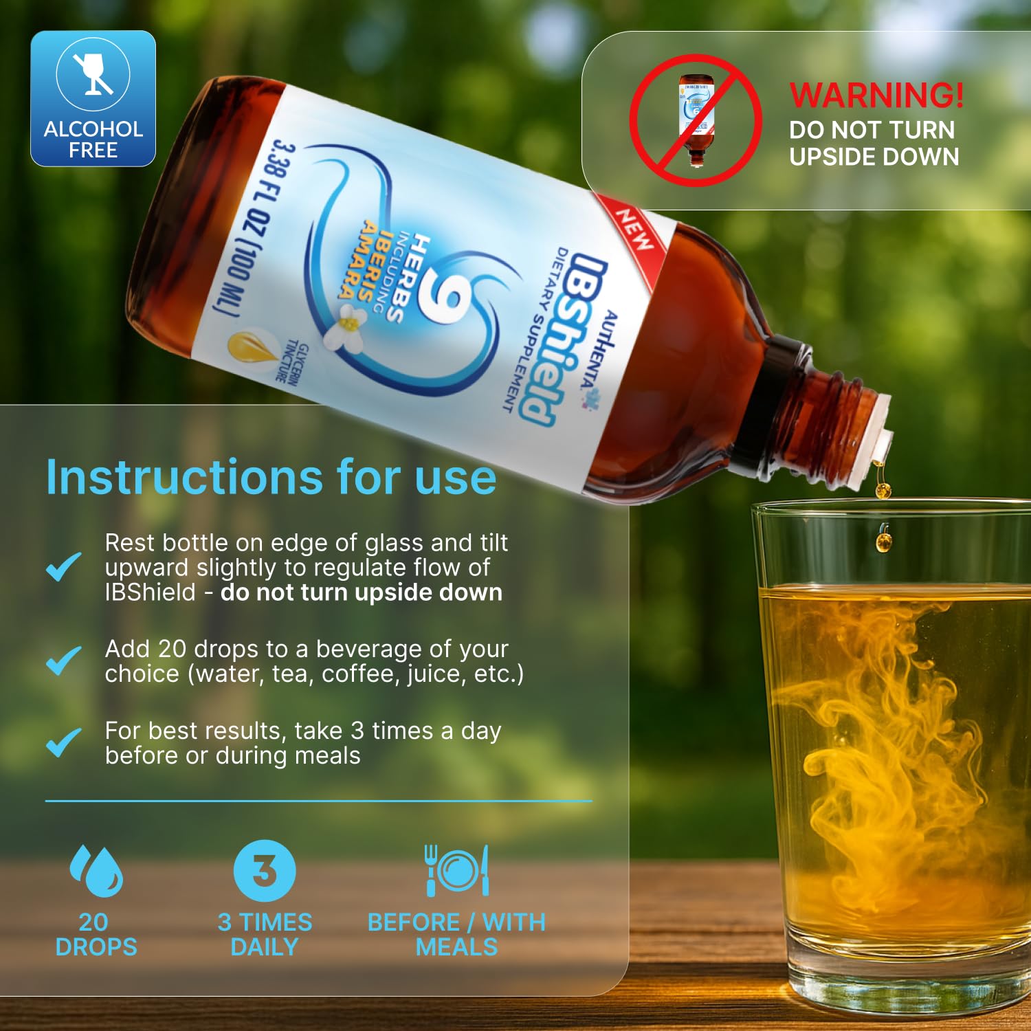 AUTHENTA IBShield Glycerin Chamomile daily Support 222g packaging