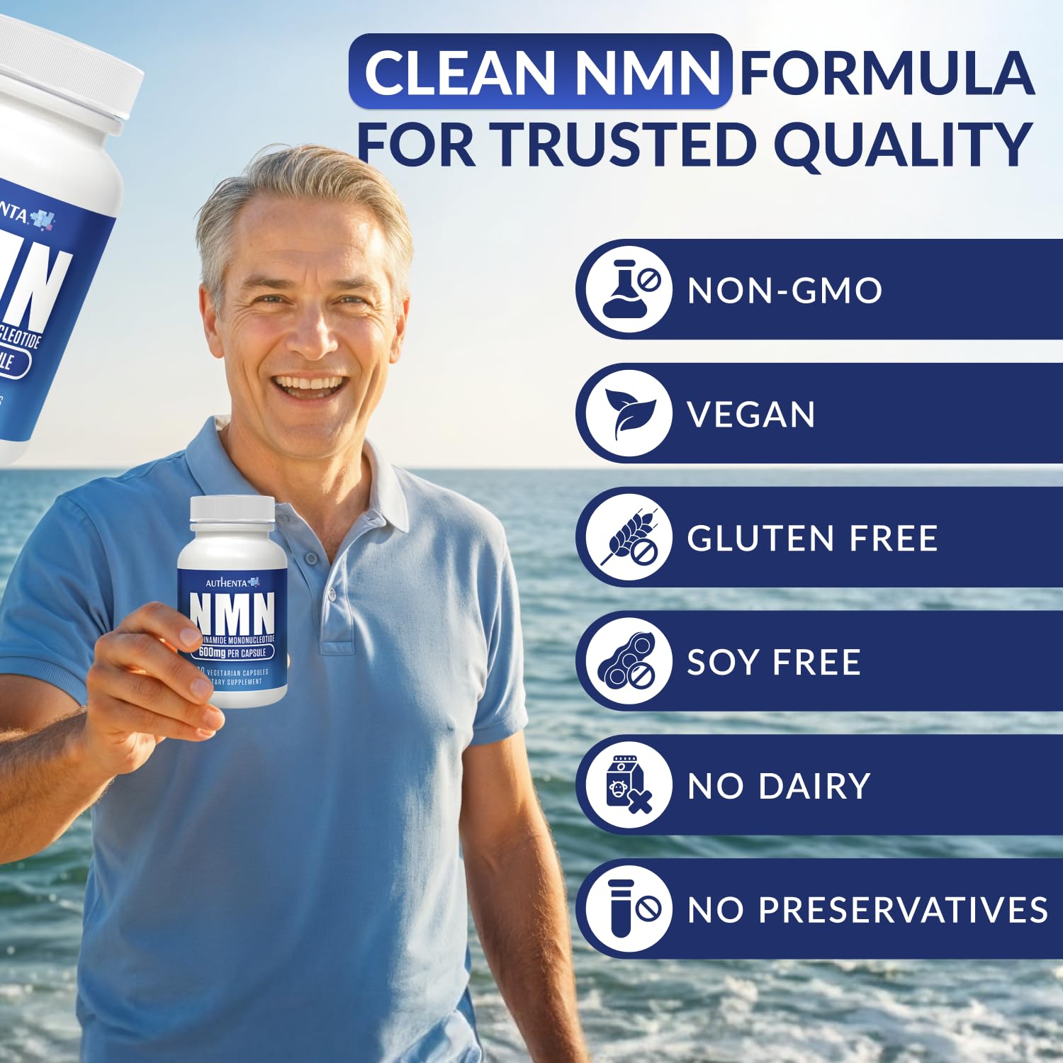 AUTHENTA NMN Supplement capsule with measuring spoon