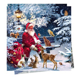 AVEVER Christmas Animal Santa Napkins laid out for dinner
