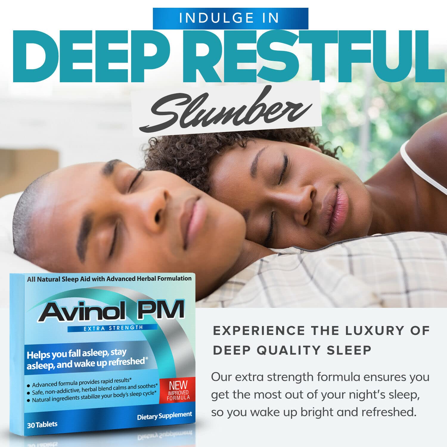 Avinol PM Sleep Supplement ingredients list on packaging