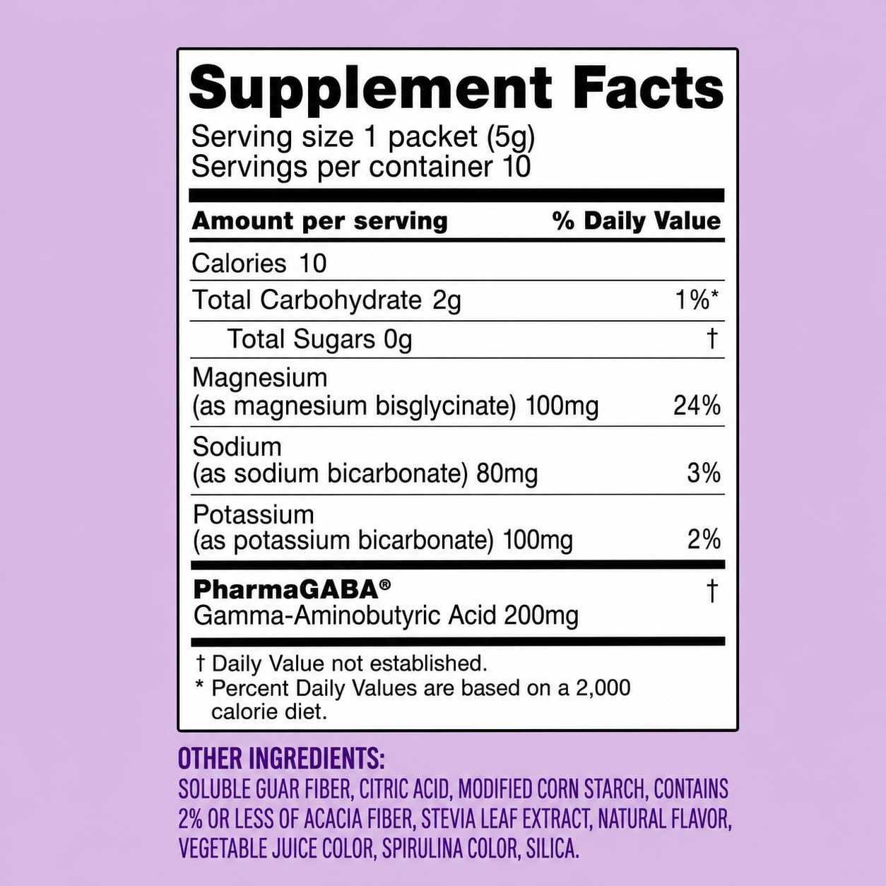 AVRO Calm BlackBerry Jasmine Drink Mix nutritional information