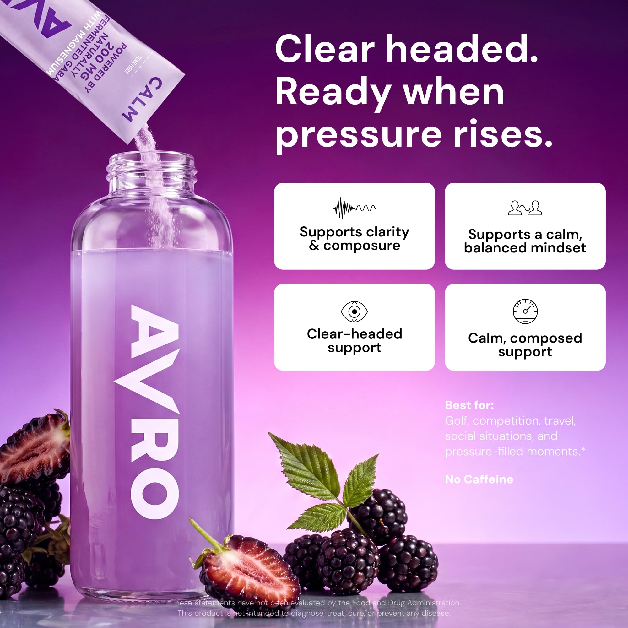 AVRO Calm BlackBerry Jasmine Drink Mix stick with powder