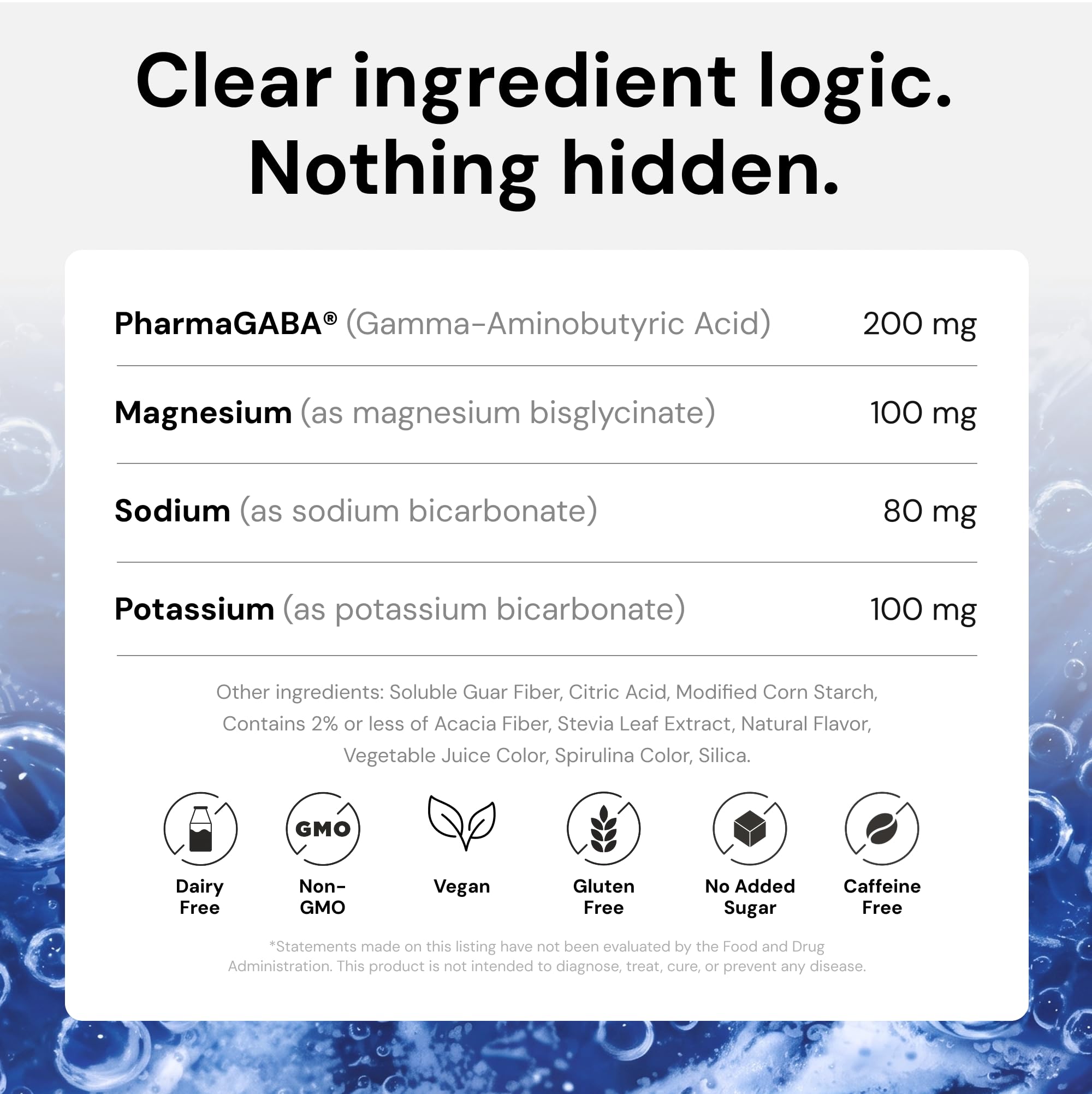 AVRO Calm Blueberry Acai Drink Mix ingredients list