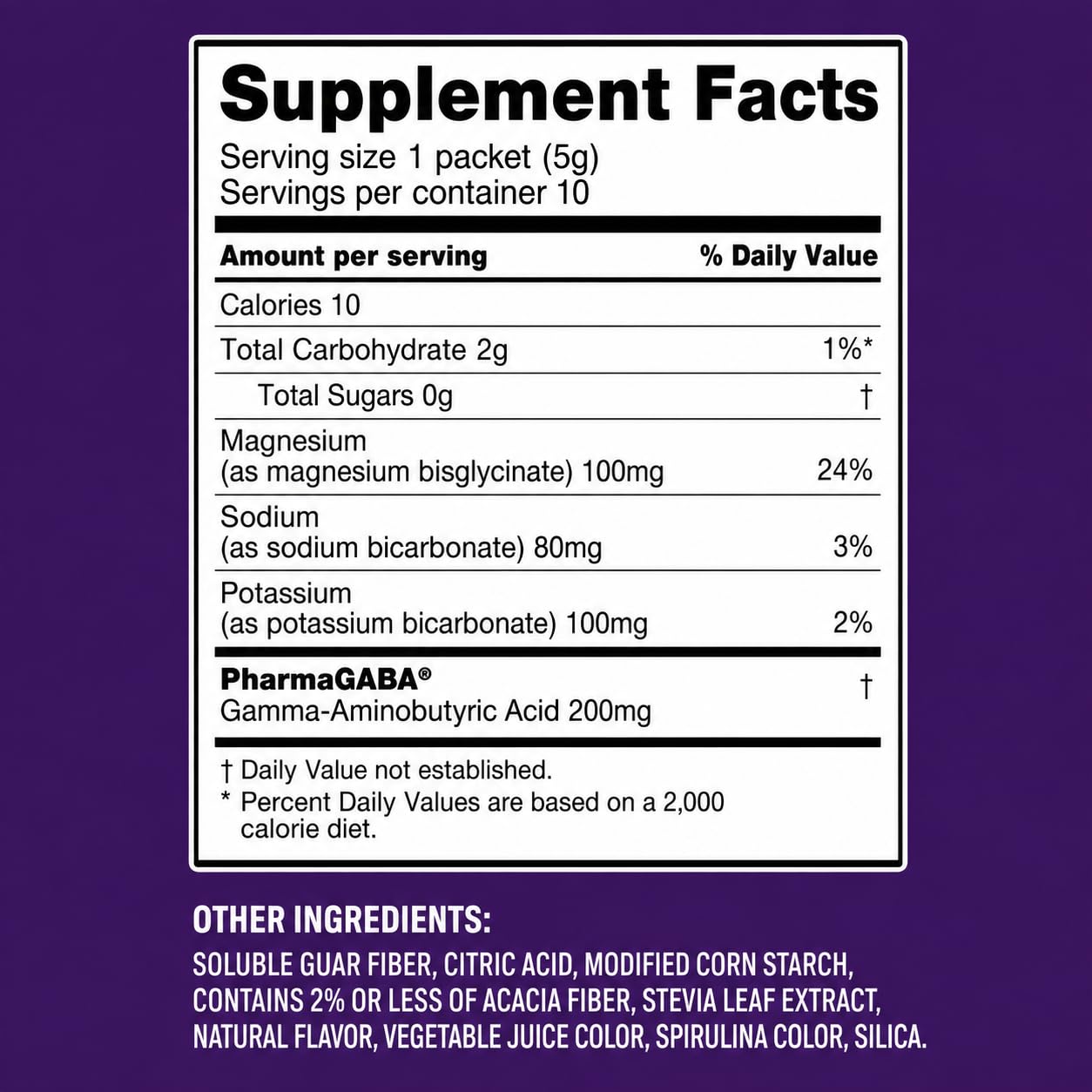 AVRO Calm Blueberry Acai Drink Mix nutritional information