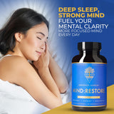 Awakened Alchemy MIND:RESTORE supplement capsules in packaging