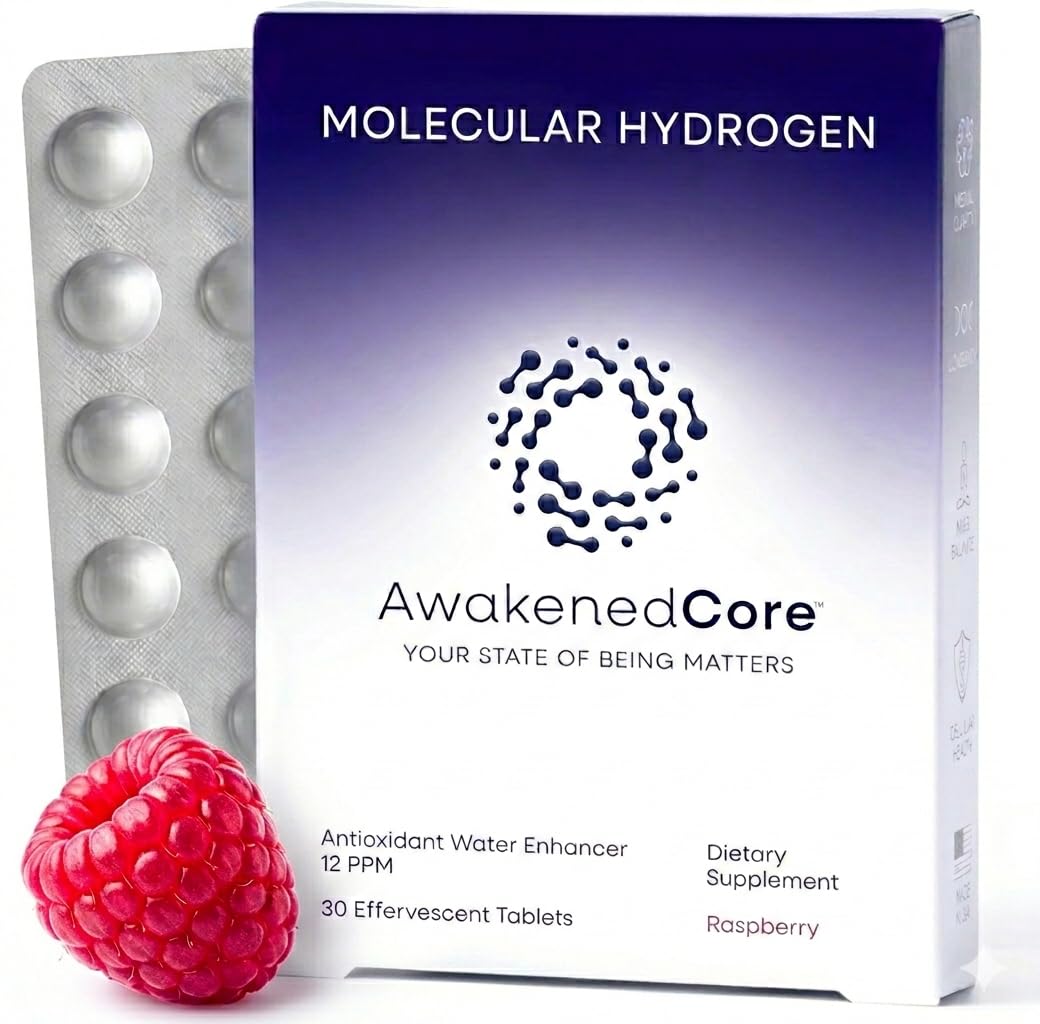 AwakenedCore Molecular Hydrogen Tablets raspberry flavour front view