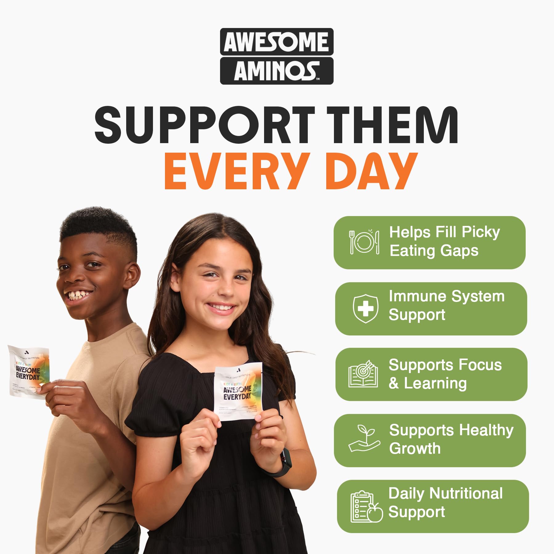 Awesome Aminos Multivitamins for Kids gummy packaging
