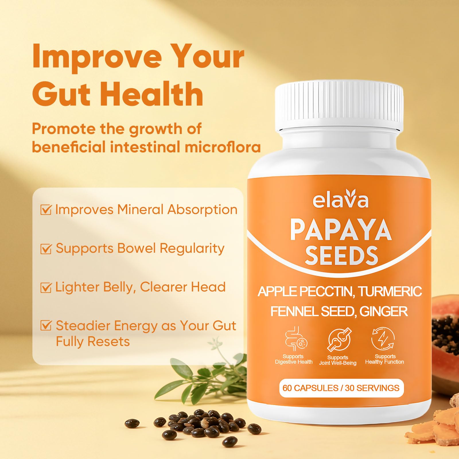 Awjsde Papaya Seed Powder Capsules with papaya seeds