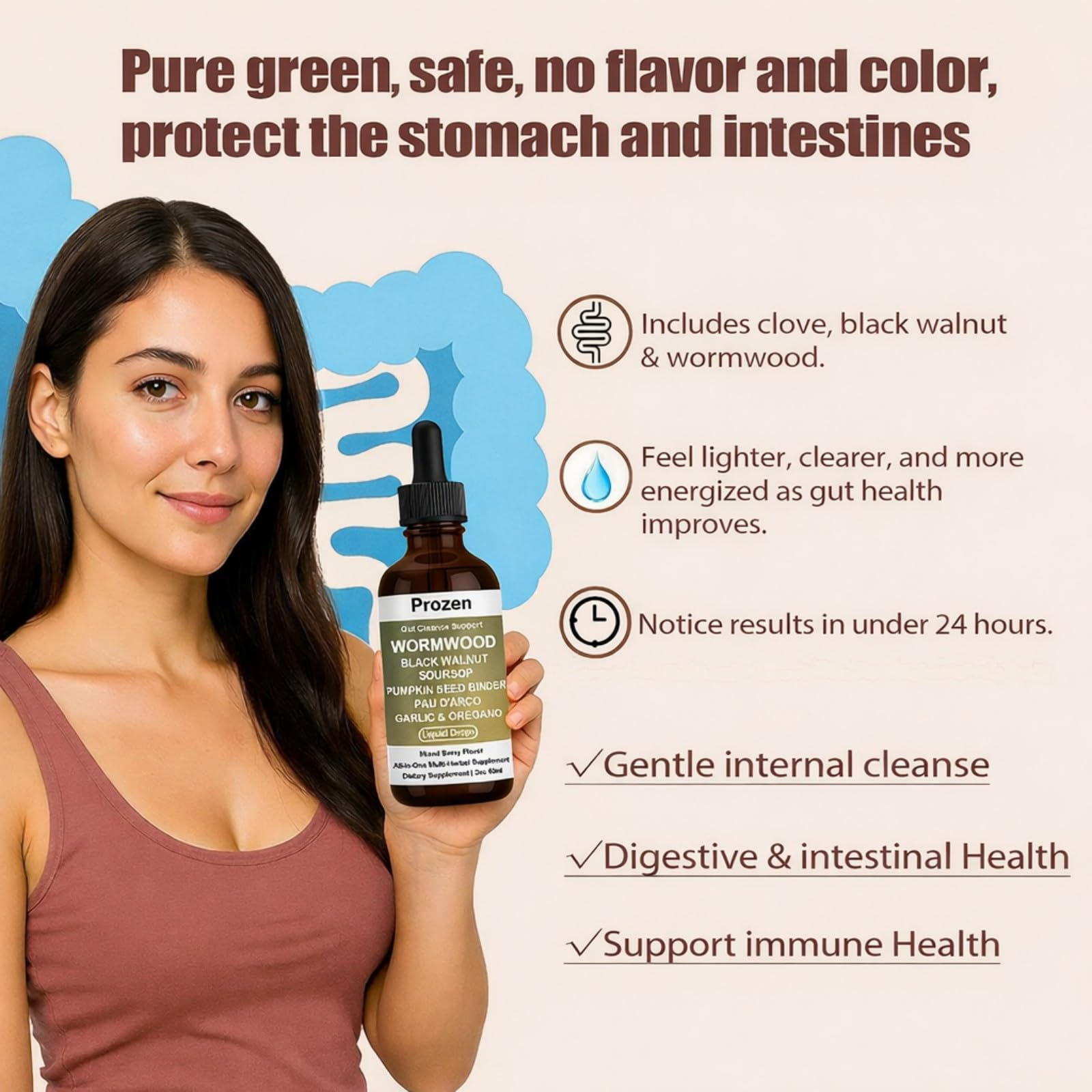 Awjsde Prozen Wormwood Gut Cleanser 132g liquid drops ingredients list