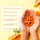 Awjsde Turmeric Curcumin Capsules 1000mg capsules on a table