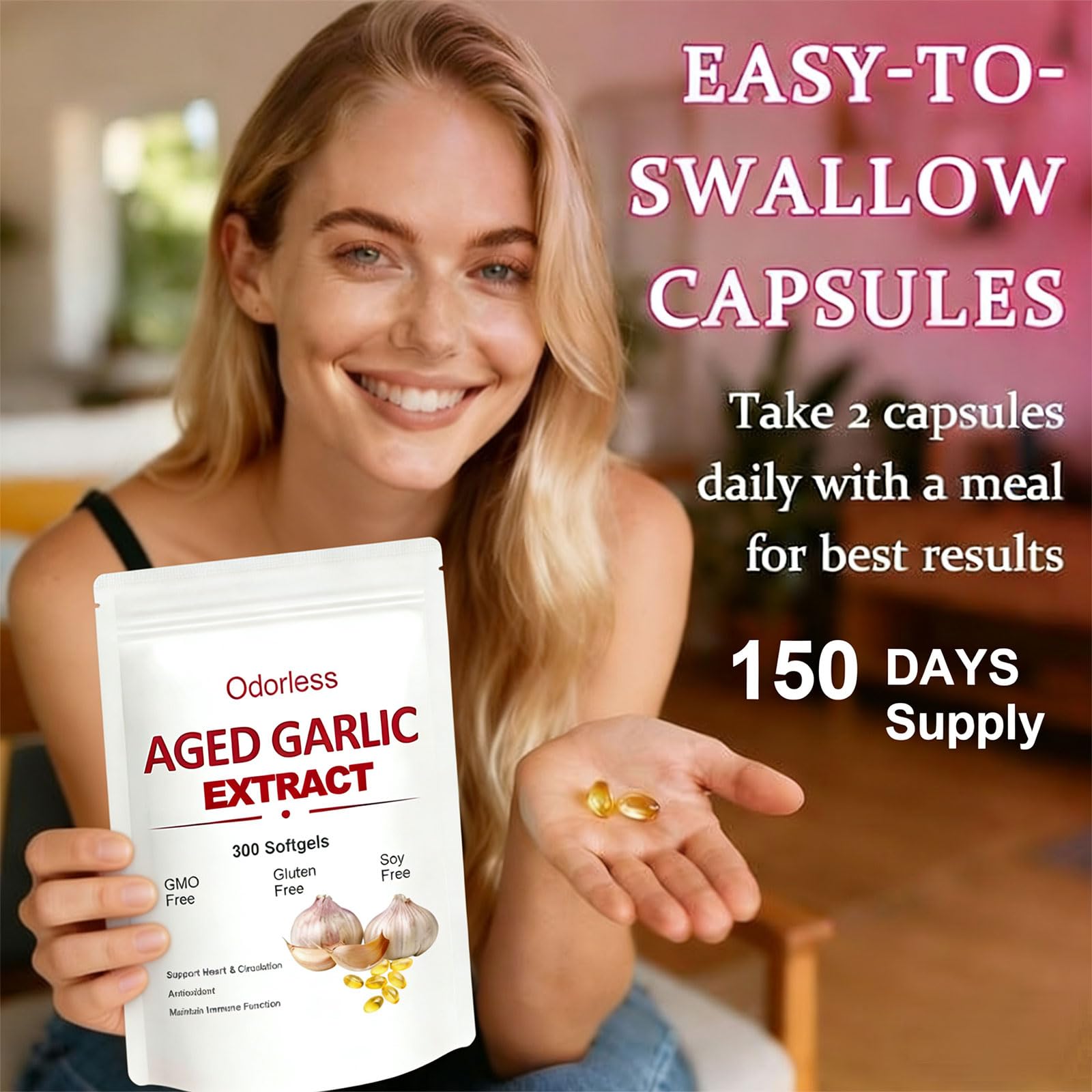 Axathibllu Odourless Aged Garlic Softgels packaging