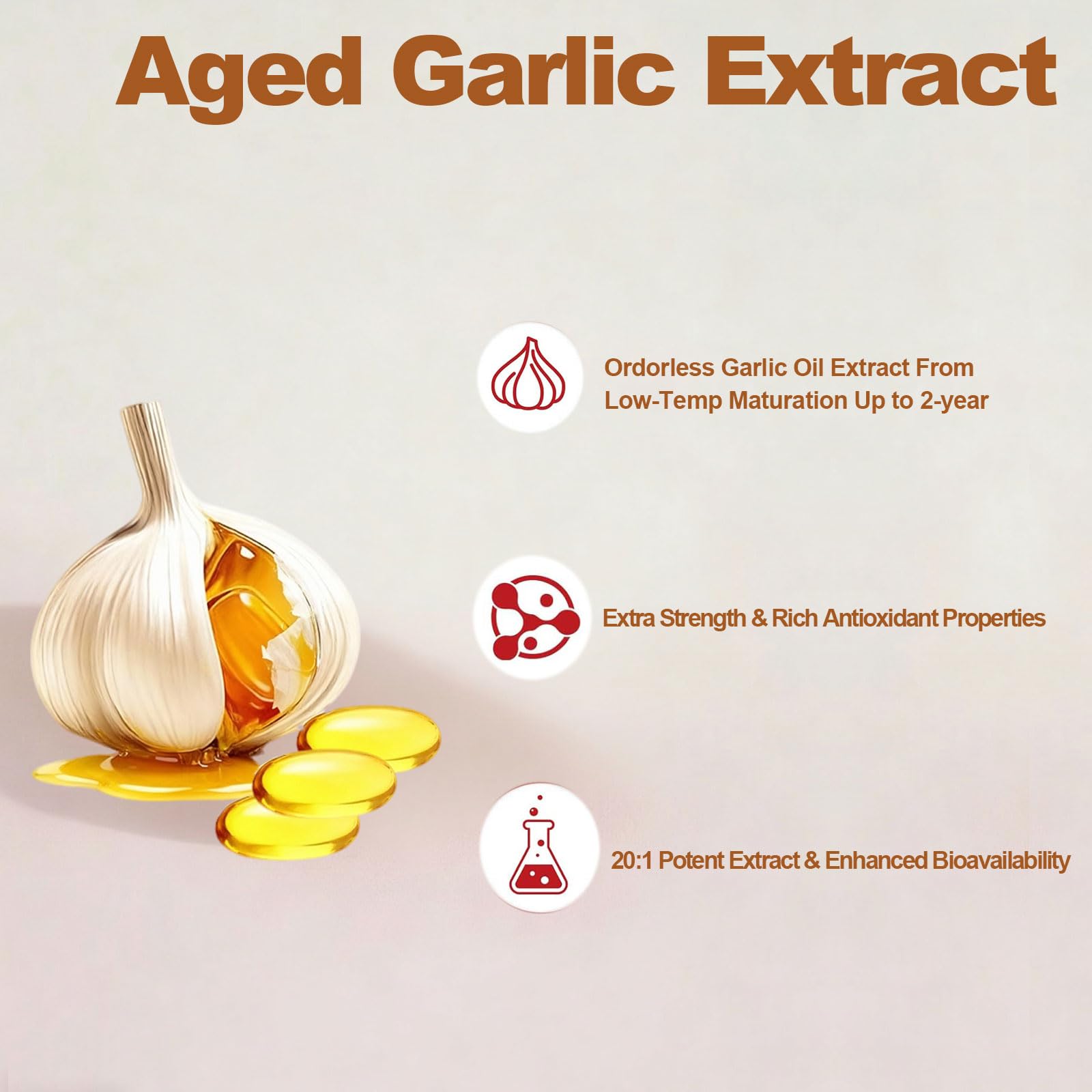 Axathibllu Odourless Aged Garlic Softgels with a meal