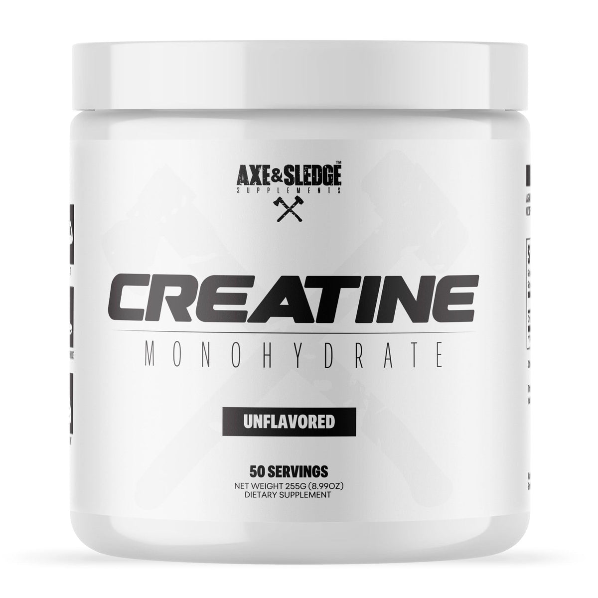 Axe & Sledge Basics Creatine 322g unflavoured powder front view
