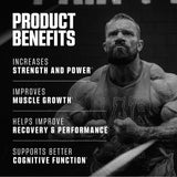 Axe & Sledge Basics Creatine 322g unflavoured powder on a gym bench