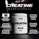 Axe & Sledge Basics Creatine 322g unflavoured powder side view
