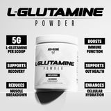 Axe & Sledge Basics Glutamine 170g container side view