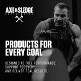 Axe & Sledge Basics Glutamine 170g mixed in a shaker