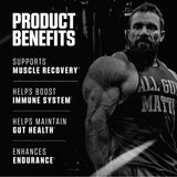 Axe & Sledge Basics Glutamine 170g with workout gear