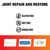 Axe & Sledge Joint+ MSM Supplement back view with nutritional information