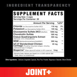 Axe & Sledge Joint+ MSM Supplement side view showing ingredients