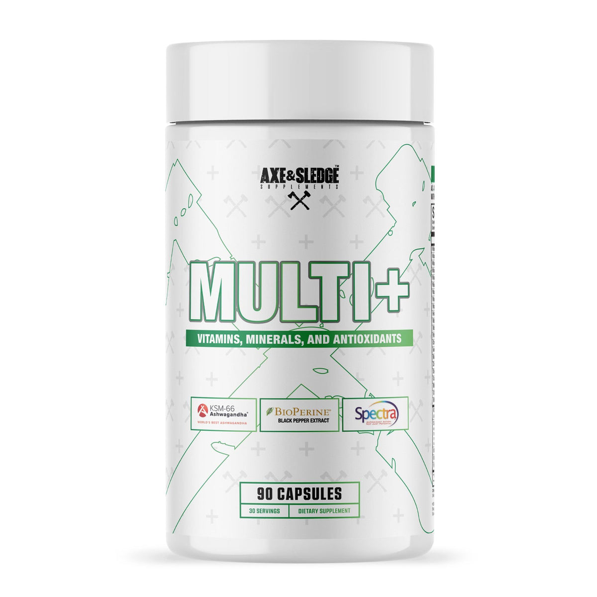 Axe & Sledge Multi Plus Multivitamin front view of packaging