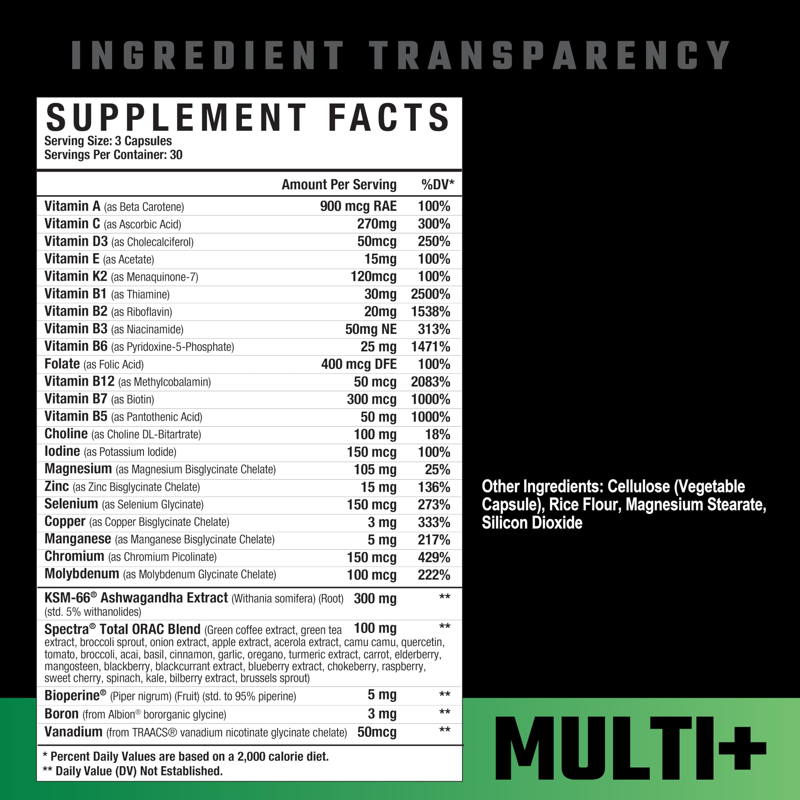 Axe & Sledge Multi Plus Multivitamin veggie capsules in a hand