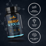 Axiom Nutrition Energy & Focus Blend 81g with a measuring scoop