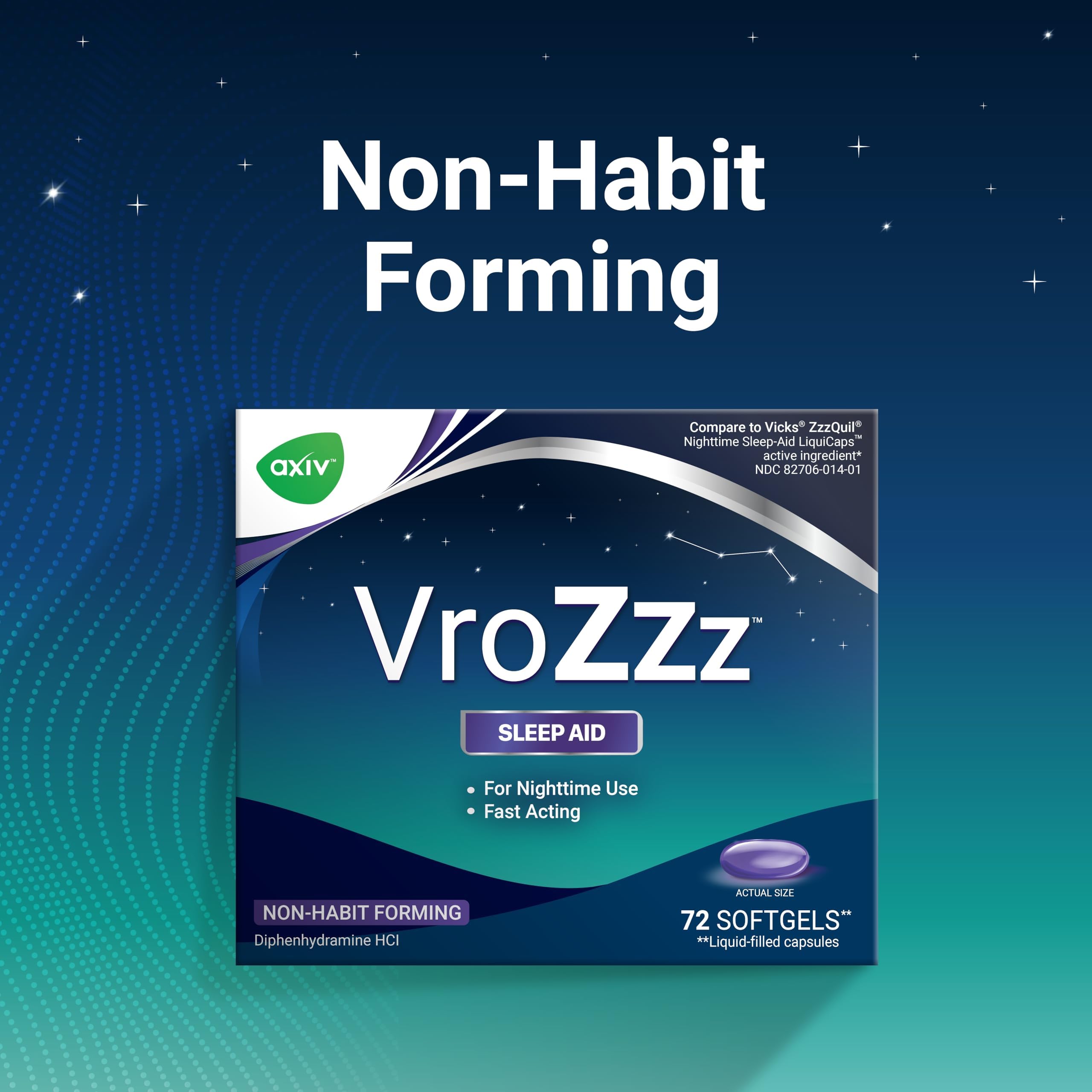AXIV VroZzz Softgels showing liquid-filled capsule